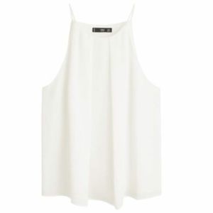NEW Mango Suit Silk White Halter Top - WITH TAG